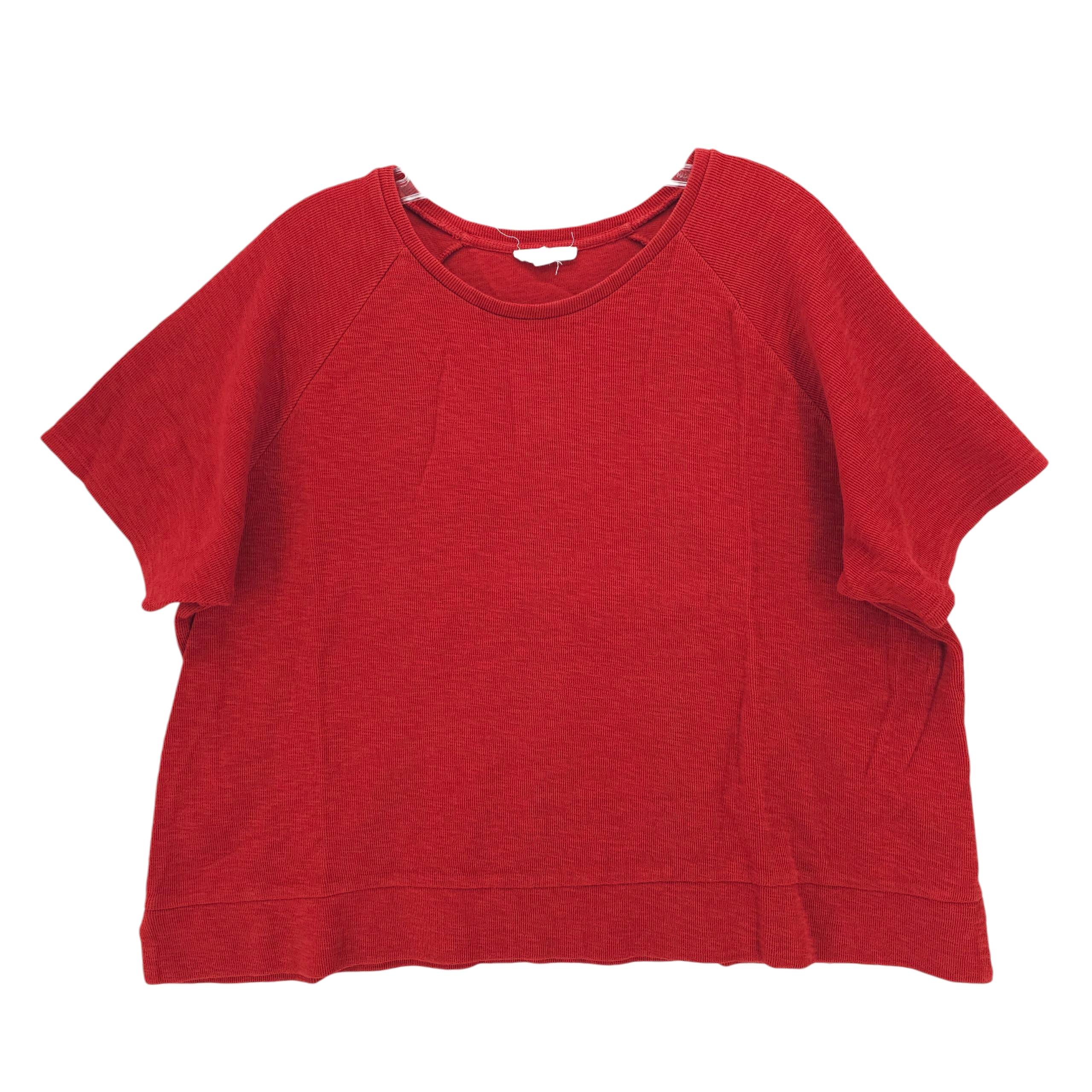 Eileen Fisher Burnt Orange Rib Stretch Knit Top Organic Cotton Petite Large